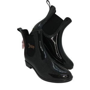 Juicy Couture New Women's Black w/Gold Sparkles Designer Ankle Boots - sz. 7